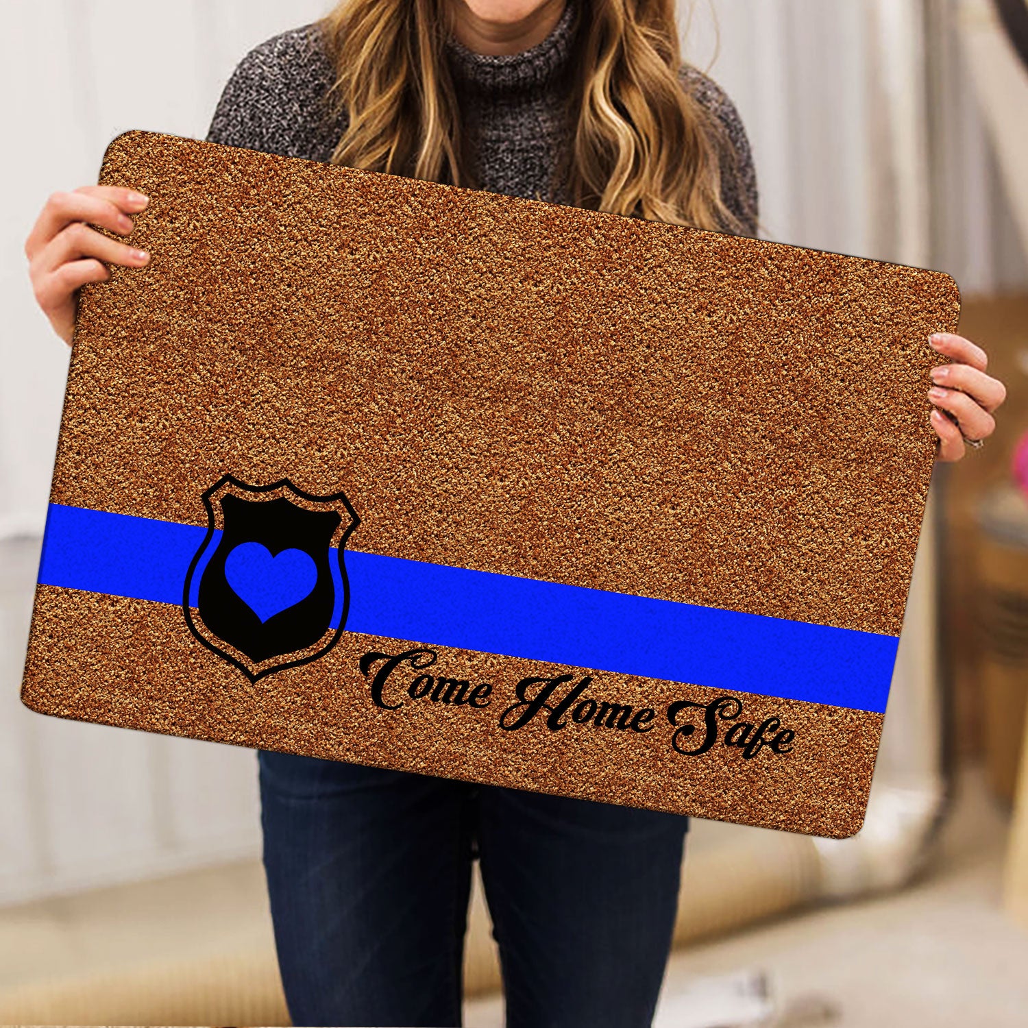 Ohaprints-Doormat-Outdoor-Indoor-Police-Thin-Blue-Line-Come-Home-Safe-Back-The-Blue-Gift-Rubber-Door-Mat-1233-