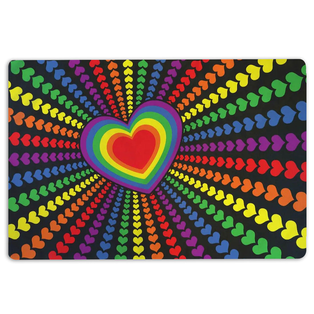 Ohaprints-Doormat-Outdoor-Indoor-Rainbow-Flag-Colorful-Lgbt-Lgbtq-Pride-Love-Is-Love-Heart-Rubber-Door-Mat-1236-18'' x 30''