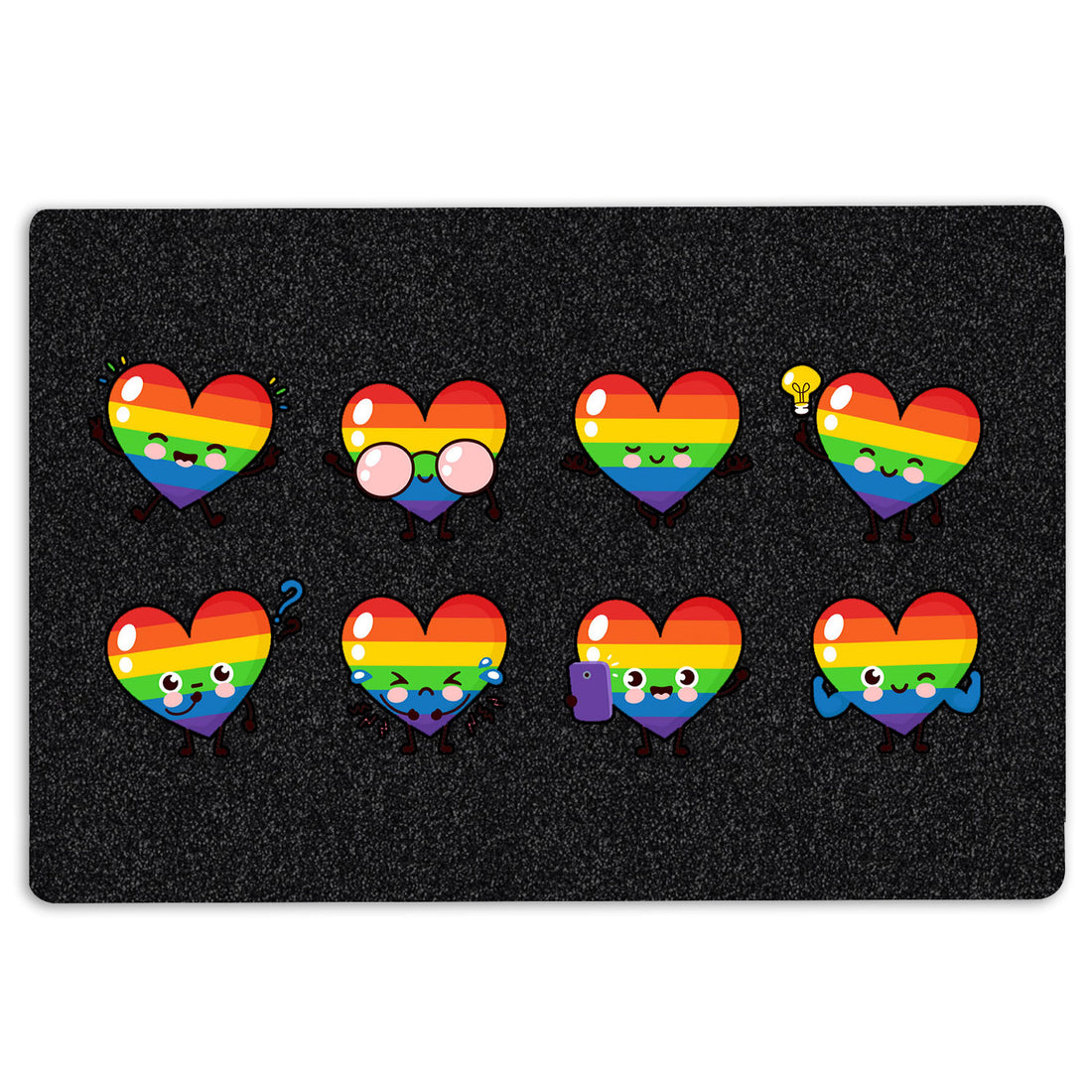 Ohaprints-Doormat-Outdoor-Indoor-Lgbt-Lgbtq-Rainbow-Flag-Colorful-Pride-Love-Is-Love-Heart-Rubber-Door-Mat-1238-18'' x 30''