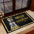 Ohaprints-Doormat-Outdoor-Indoor-Husky-Sibir-Hello-Sunflower-Floral-For-Dog-Lover-Black-Rubber-Door-Mat-563-