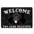 Ohaprints-Doormat-Outdoor-Indoor-Funny-Rottweiler-Dog-Welcome-You-Look-Delicious-Dog-Lover-Gift-Rubber-Door-Mat-168-18'' x 30''