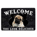 Ohaprints-Doormat-Outdoor-Indoor-Funny-Pug-Dog-Welcome-You-Look-Delicious-Gift-For-Dog-Lover-Rubber-Door-Mat-169-18'' x 30''