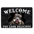 Ohaprints-Doormat-Outdoor-Indoor-Funny-Pitbull-Dog-Welcome-You-Look-Delicious-Gift-For-Dog-Lover-Rubber-Door-Mat-170-18'' x 30''