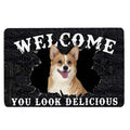 Ohaprints-Doormat-Outdoor-Indoor-Funny-Corgi-Dog-Welcome-You-Look-Delicious-Gift-For-Dog-Lover-Rubber-Door-Mat-171-18'' x 30''