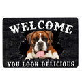 Ohaprints-Doormat-Outdoor-Indoor-Funny-English-Bulldog-Welcome-You-Look-Delicious-Dog-Lover-Gift-Rubber-Door-Mat-174-18'' x 30''