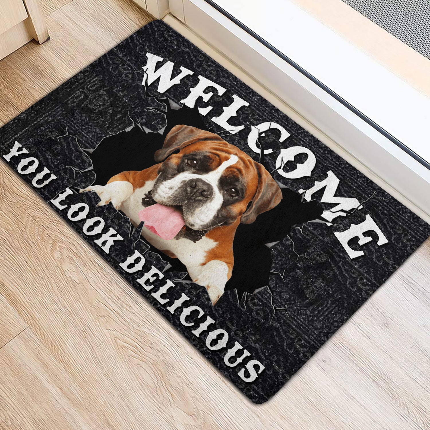 Ohaprints-Doormat-Outdoor-Indoor-Funny-English-Bulldog-Welcome-You-Look-Delicious-Dog-Lover-Gift-Rubber-Door-Mat-174-