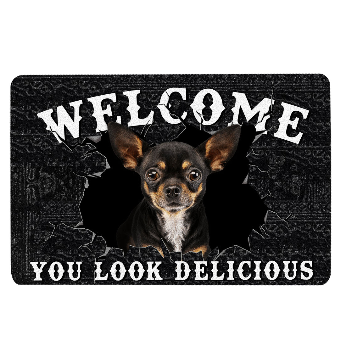 Ohaprints-Doormat-Outdoor-Indoor-Funny-Chihuahua-Welcome-You-Look-Delicious-Dog-Lover-Gift-Rubber-Door-Mat-176-18'' x 30''