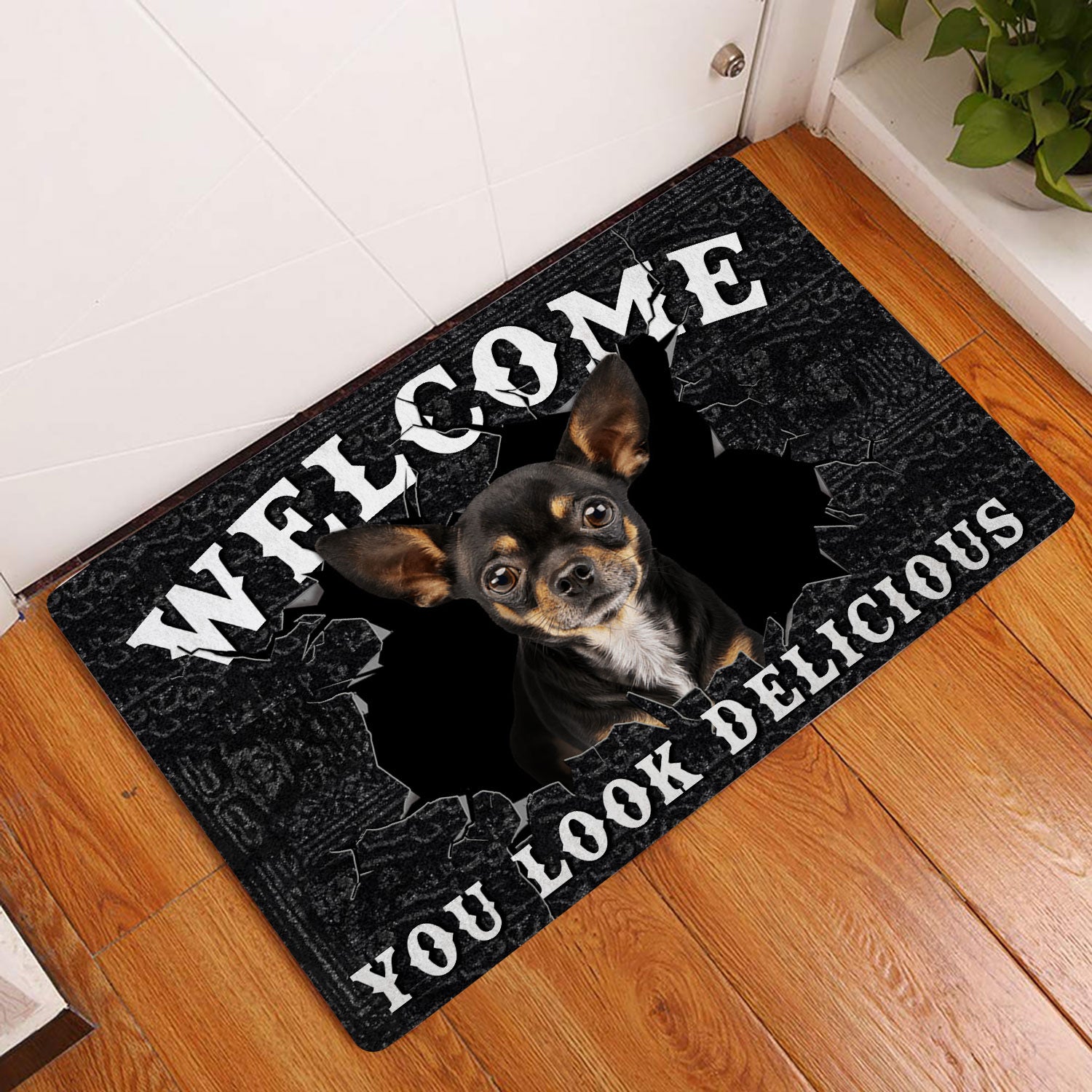 Ohaprints-Doormat-Outdoor-Indoor-Funny-Chihuahua-Welcome-You-Look-Delicious-Dog-Lover-Gift-Rubber-Door-Mat-176-