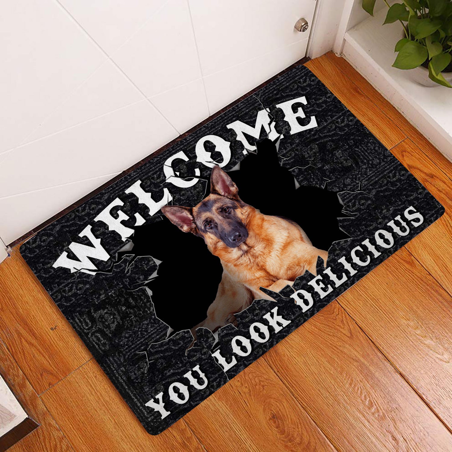 Ohaprints-Doormat-Outdoor-Indoor-Funny-German-Shepherd-Welcome-You-Look-Delicious-Dog-Lover-Gift-Rubber-Door-Mat-177-