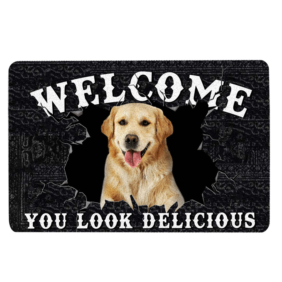 Ohaprints-Doormat-Outdoor-Indoor-Funny-Golden-Retriever-Welcome-You-Look-Delicious-Dog-Lover-Gift-Rubber-Door-Mat-178-18'' x 30''