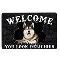 Ohaprints-Doormat-Outdoor-Indoor-Funny-Husky-Sibir-Welcome-You-Look-Delicious-Dog-Lover-Gift-Rubber-Door-Mat-179-18'' x 30''