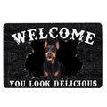 Ohaprints-Doormat-Outdoor-Indoor-Funny-Dobermann-Welcome-You-Look-Delicious-Gift-For-Dog-Lover-Rubber-Door-Mat-180-18'' x 30''