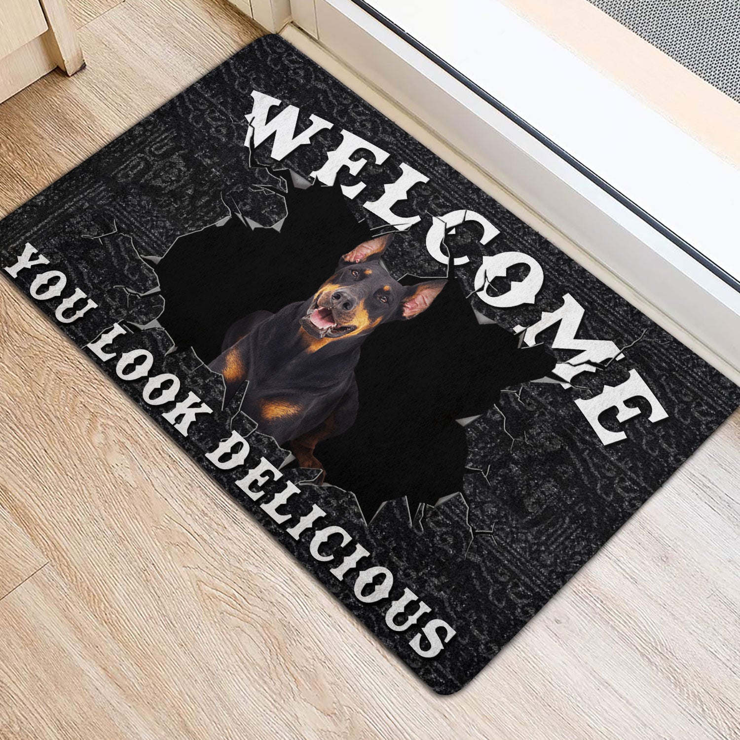 Ohaprints-Doormat-Outdoor-Indoor-Funny-Dobermann-Welcome-You-Look-Delicious-Gift-For-Dog-Lover-Rubber-Door-Mat-180-