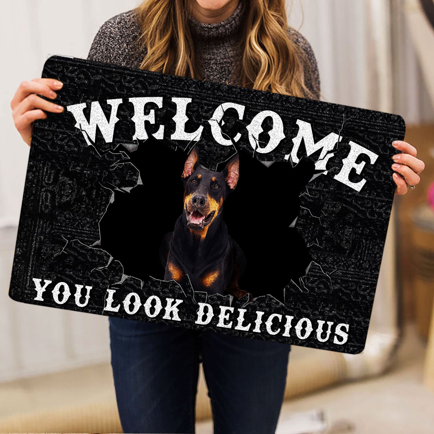 Ohaprints-Doormat-Outdoor-Indoor-Funny-Dobermann-Welcome-You-Look-Delicious-Gift-For-Dog-Lover-Rubber-Door-Mat-180-