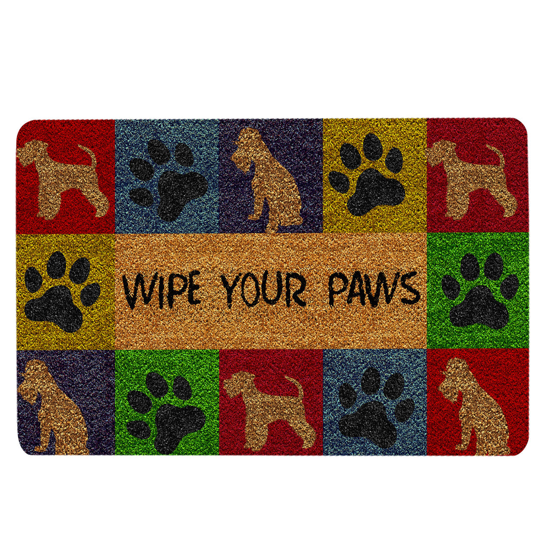 Ohaprints-Doormat-Outdoor-Indoor-Schnauzer-Wipe-Your-Paws-Colorful-Pattern-Dog-Lover-Gift-Rubber-Door-Mat-489-18'' x 30''