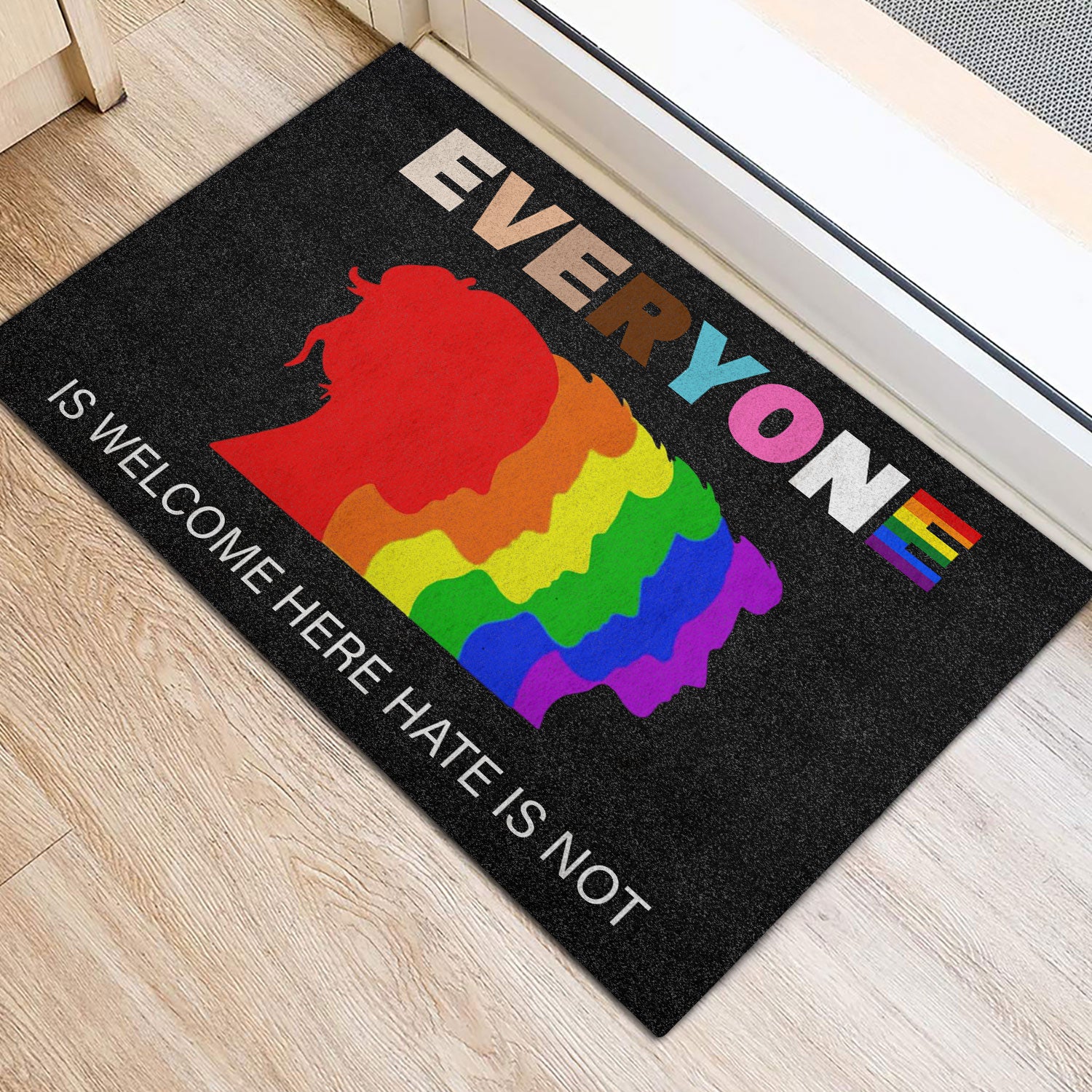 Ohaprints-Doormat-Outdoor-Indoor-Lgbtq-Lgbt-Pride-Everyone-Is-Welcome-Here-Hate-Is-Not-Rainbow-Rubber-Door-Mat-623-