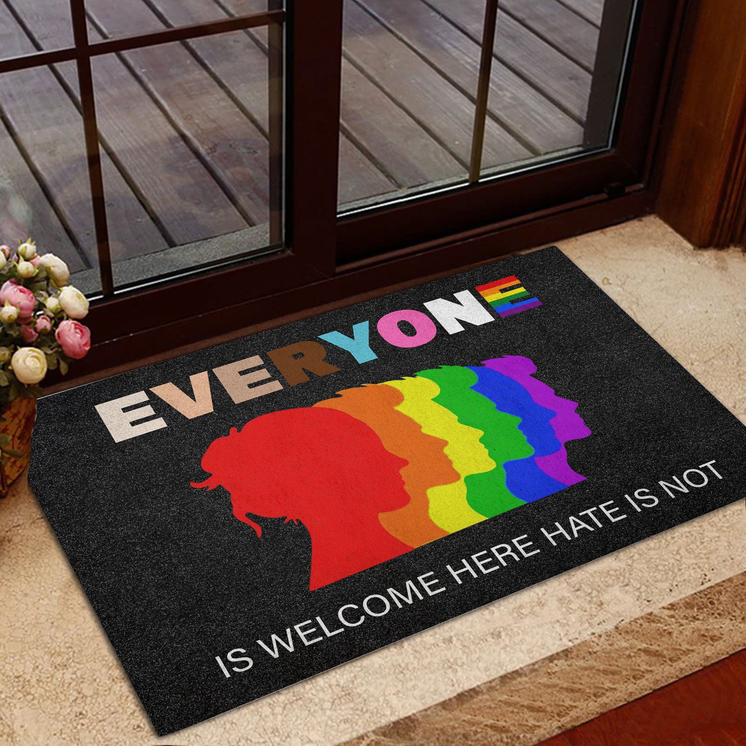 Ohaprints-Doormat-Outdoor-Indoor-Lgbtq-Lgbt-Pride-Everyone-Is-Welcome-Here-Hate-Is-Not-Rainbow-Rubber-Door-Mat-623-