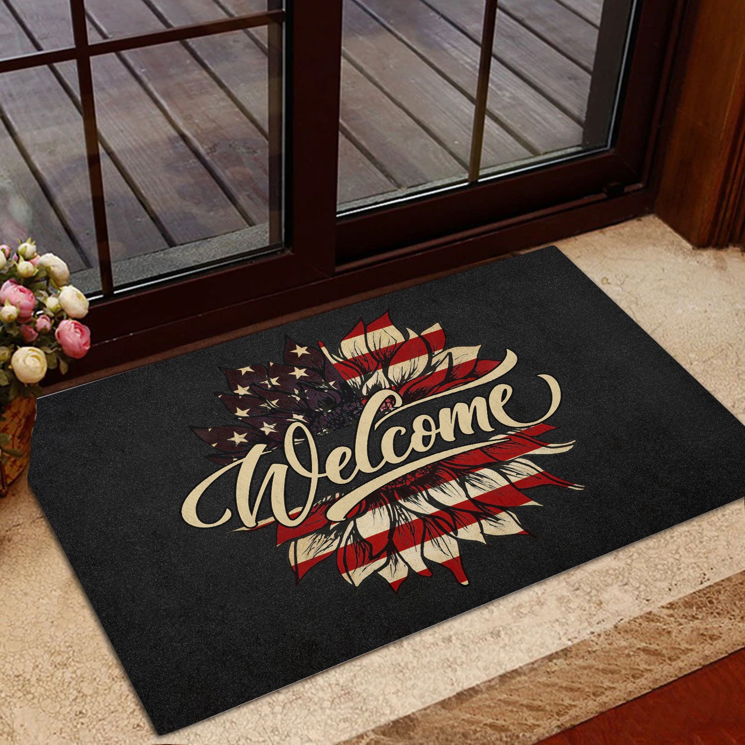 Ohaprints-Doormat-Outdoor-Indoor-Sunflower-Flower-Floral-American-Us-Flag-Patriotic-Welcome-Rubber-Door-Mat-625-