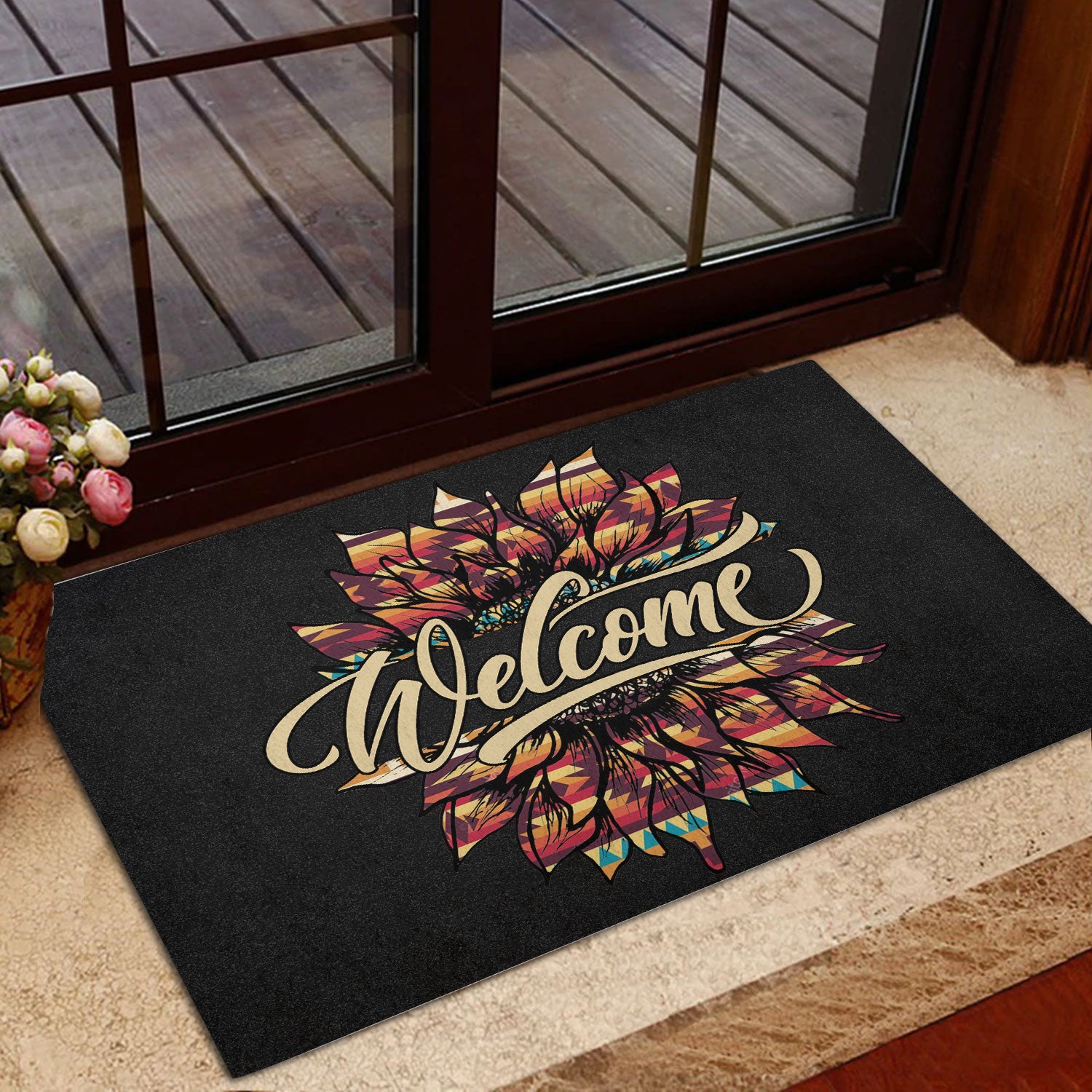 Ohaprints-Doormat-Outdoor-Indoor-Sunflower-Flower-Floral-Native-American-Boho-Sunshine-Welcome-Rubber-Door-Mat-627-