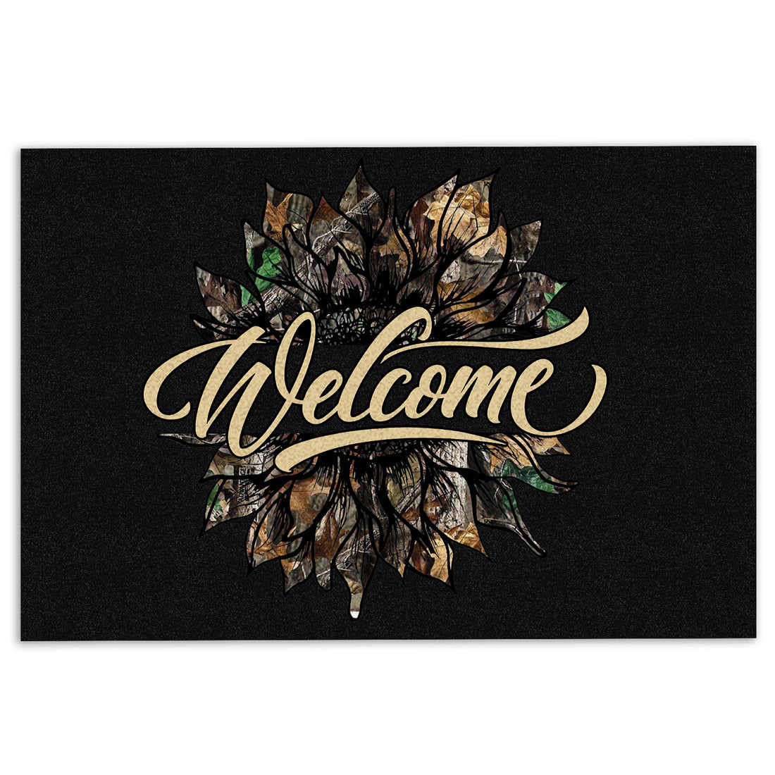 Ohaprints-Doormat-Outdoor-Indoor-Sunflower-Flower-Floral-Hunting-Camo-Camouflage-Sunshine-Welcome-Rubber-Door-Mat-628-18'' x 30''