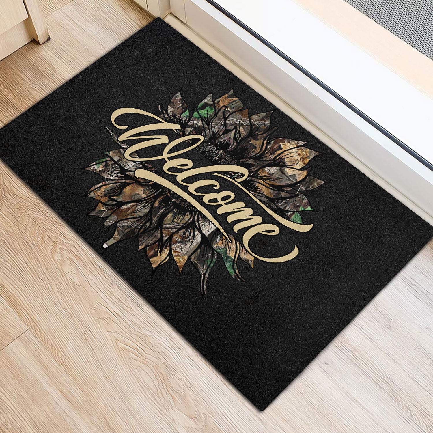 Ohaprints-Doormat-Outdoor-Indoor-Sunflower-Flower-Floral-Hunting-Camo-Camouflage-Sunshine-Welcome-Rubber-Door-Mat-628-