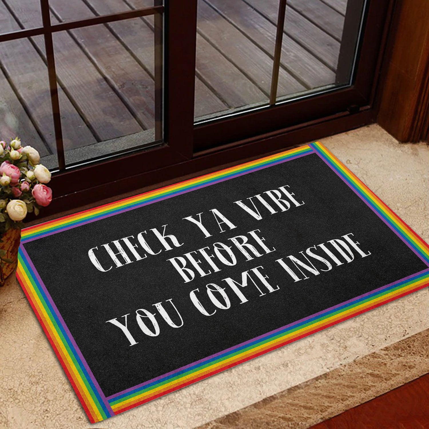 Ohaprints-Doormat-Outdoor-Indoor-Lgbtq-Lgbt-Pride-Rainbow-Check-Ya-Vibe-Before-You-Come-Inside-Rubber-Door-Mat-631-