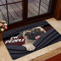 Ohaprints-Doormat-Outdoor-Indoor-Funny-Pug-Ew-People-Unique-Gift-For-Dog-Puppy-Pet-Lover-Black-Rubber-Door-Mat-1533-