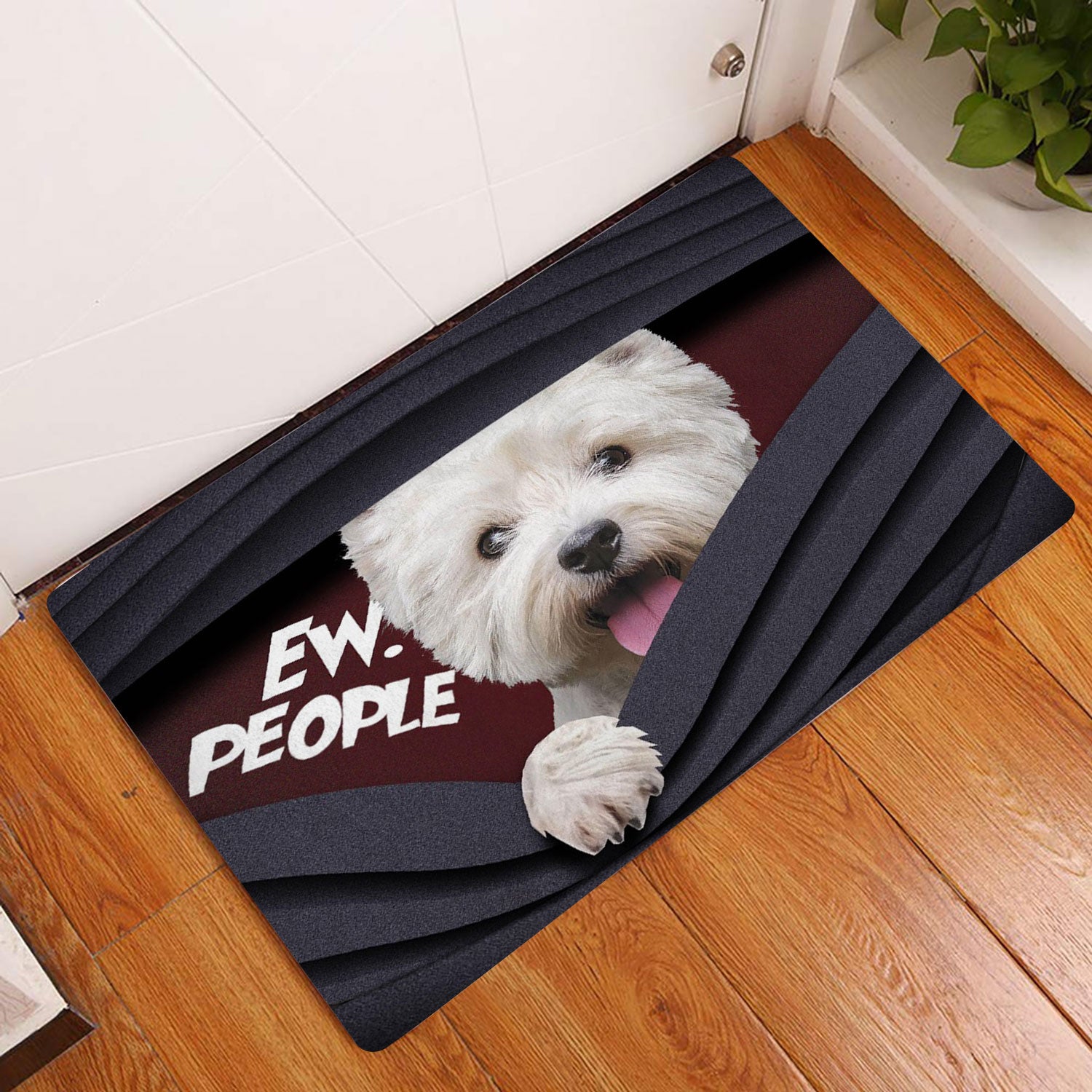 Ohaprints-Doormat-Outdoor-Indoor-Funny-West-Highland-White-Terrier-Ew-People-Gift-For-Dog-Lover-Rubber-Door-Mat-1534-