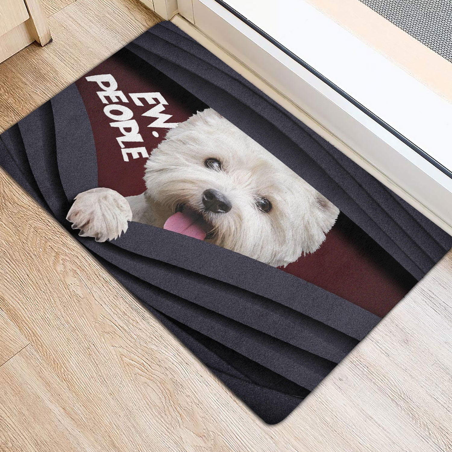 Ohaprints-Doormat-Outdoor-Indoor-Funny-West-Highland-White-Terrier-Ew-People-Gift-For-Dog-Lover-Rubber-Door-Mat-1534-