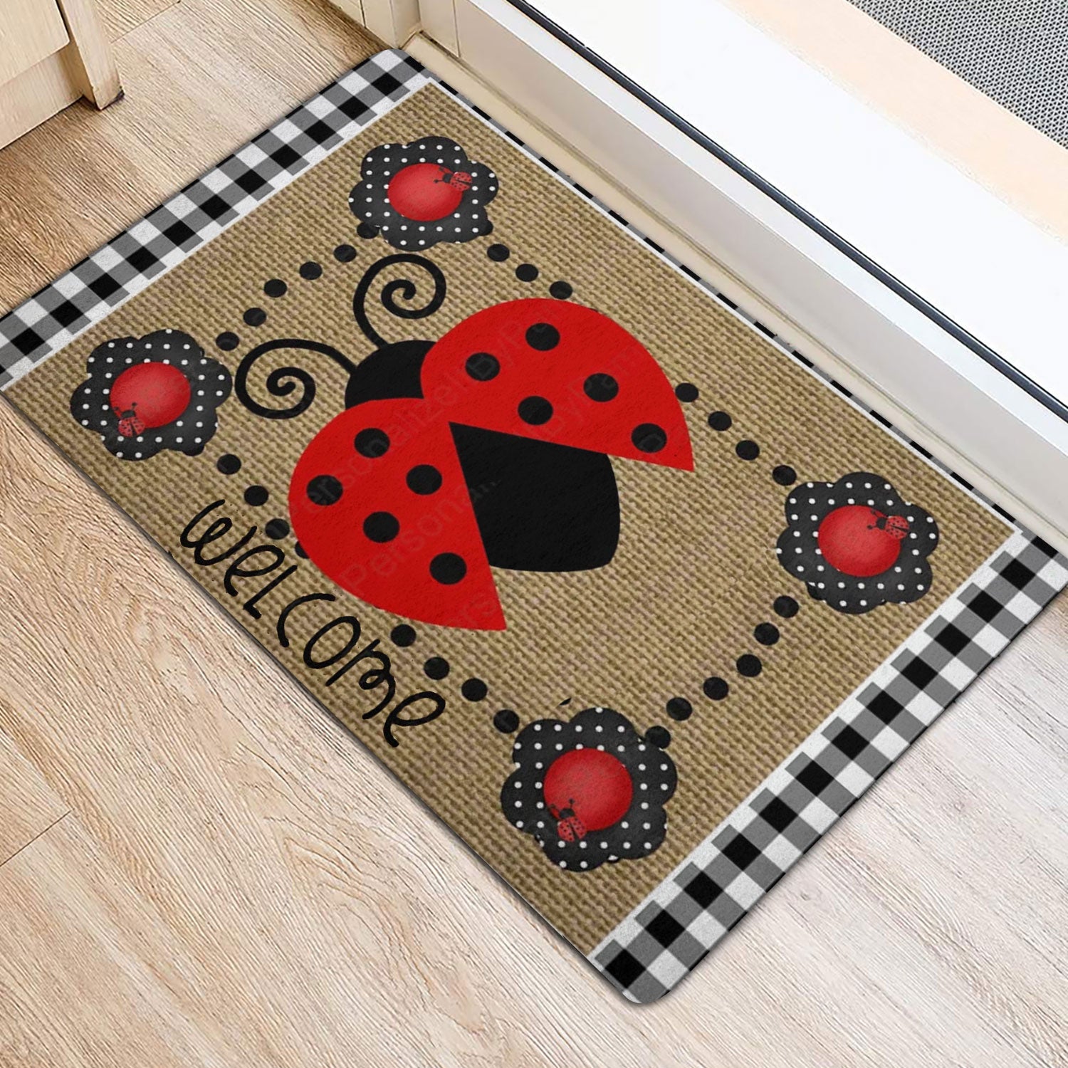 Ohaprints-Doormat-Outdoor-Indoor-Ladybugs-On-Leaves-Garden-Welcome-Happy-Spring-Brown-Rubber-Door-Mat-1537-