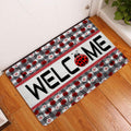 Ohaprints-Doormat-Outdoor-Indoor-Ladybugs-Garden-Welcome-Happy-Spring-Black--White-Tartan-Rubber-Door-Mat-1538-