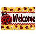 Ohaprints-Doormat-Outdoor-Indoor-Ladybugs-Daisy-Flower-Garden-Welcome-Happy-Spring-Yellow-Rubber-Door-Mat-1540-18'' x 30''