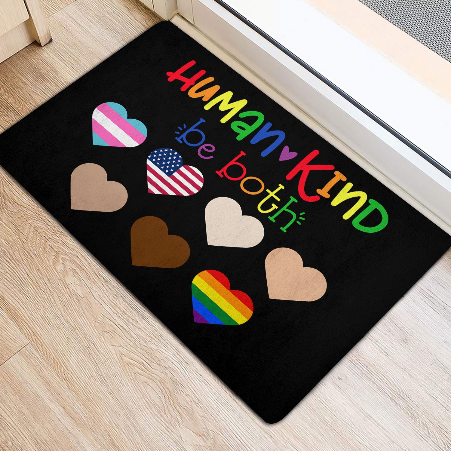 Ohaprints-Doormat-Outdoor-Indoor-Lgbtq-Lgbt-Humankind-Be-Both-Pride-Love-Is-Love-Rainbow-Rubber-Door-Mat-1555-