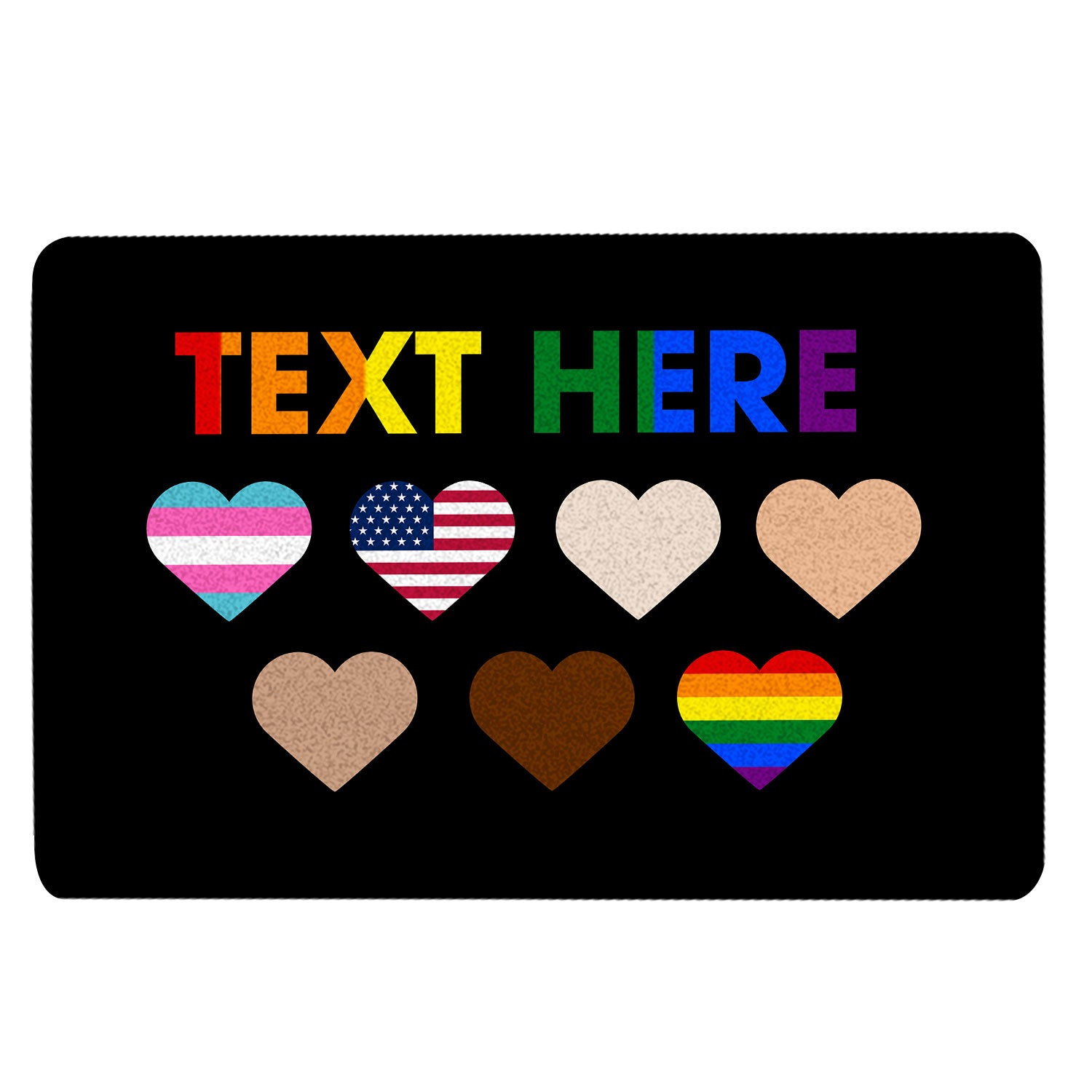 Ohaprints-Doormat-Outdoor-Indoor-Lgbtq-Lgbt-Pride-Love-Is-Love-Rainbow-Custom-Personalized-Name-Rubber-Door-Mat-1556-18'' x 30''