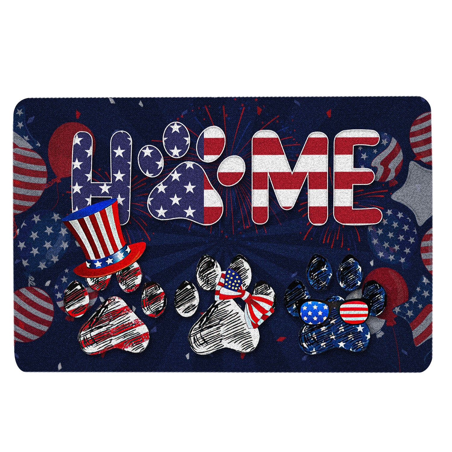 Ohaprints-Doormat-Outdoor-Indoor-Dog-God-Bless-America-Home-Patriotic-July-4Th-Independence-Day-Rubber-Door-Mat-1559-18'' x 30''