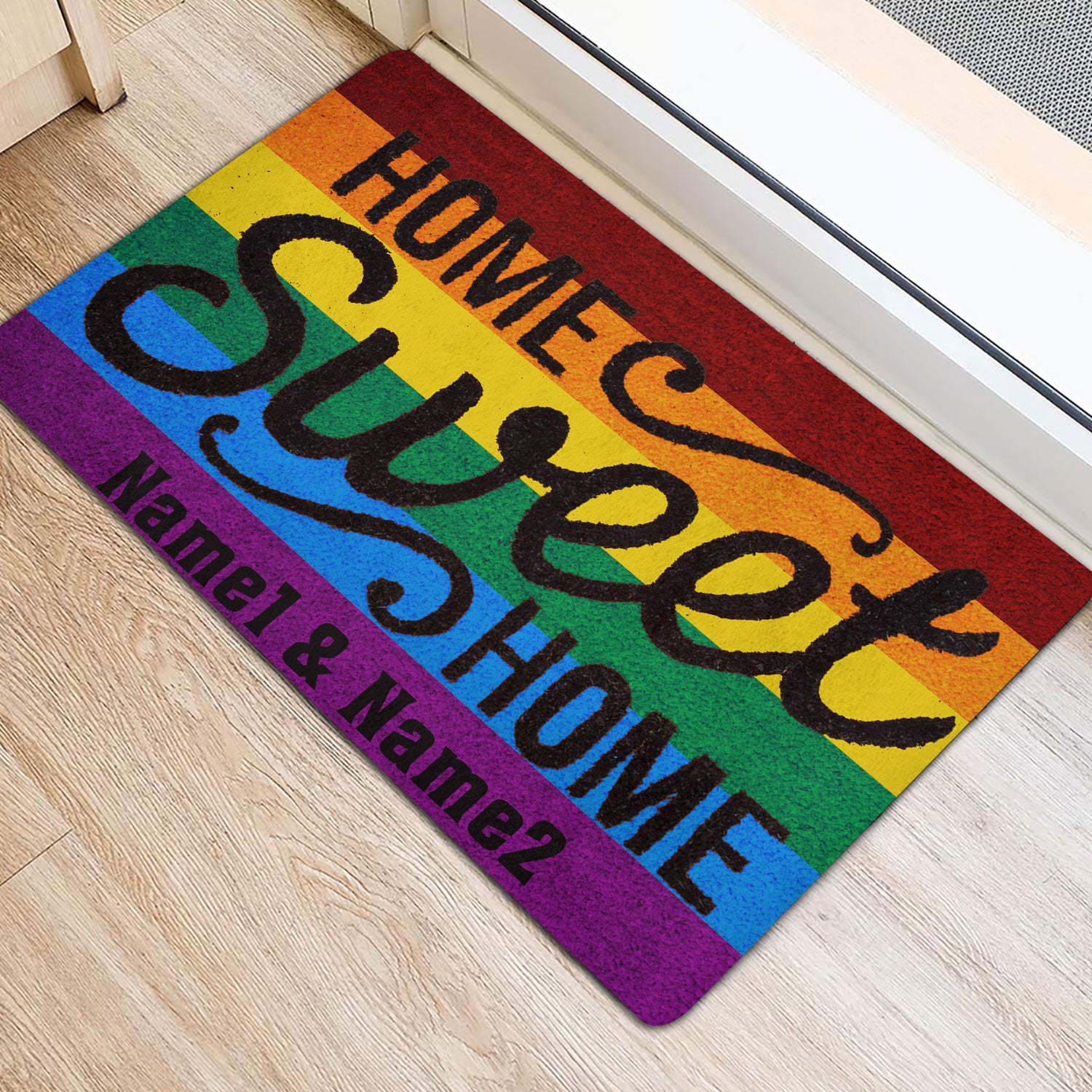 Ohaprints-Doormat-Outdoor-Indoor-Lgbt-Home-Sweet-Home-Pride-Love-Is-Love-Custom-Personalized-Name-Rubber-Door-Mat-1561-