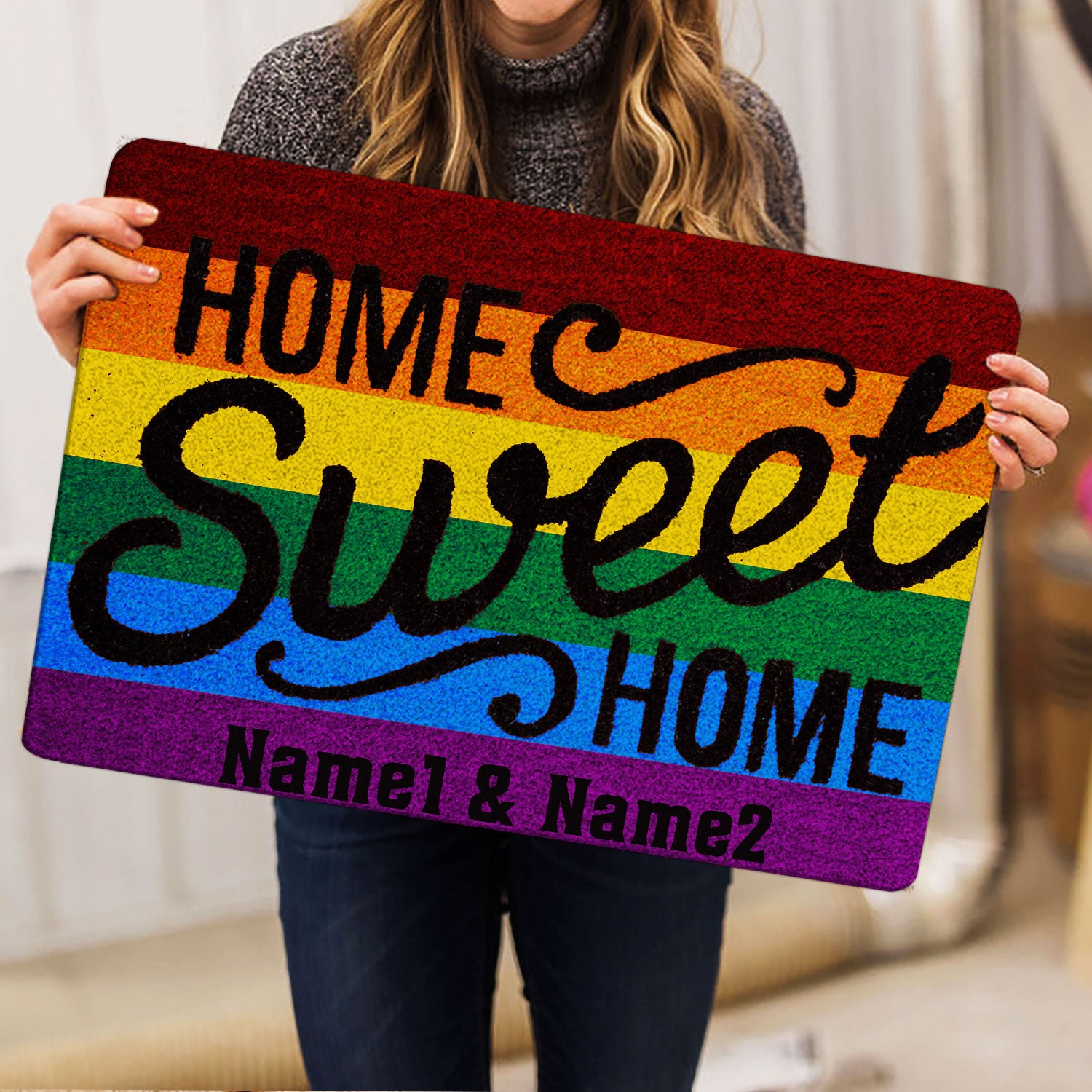 Ohaprints-Doormat-Outdoor-Indoor-Lgbt-Home-Sweet-Home-Pride-Love-Is-Love-Custom-Personalized-Name-Rubber-Door-Mat-1561-