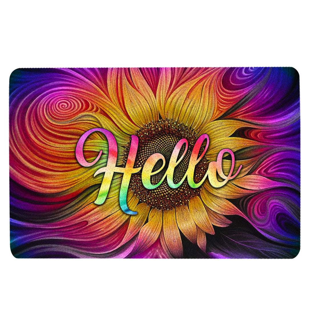 Ohaprints-Doormat-Outdoor-Indoor-Tie-Dye-Sunflower-Hippie-Hello-Housewarming-Gift-Idea-Rubber-Door-Mat-1563-18'' x 30''