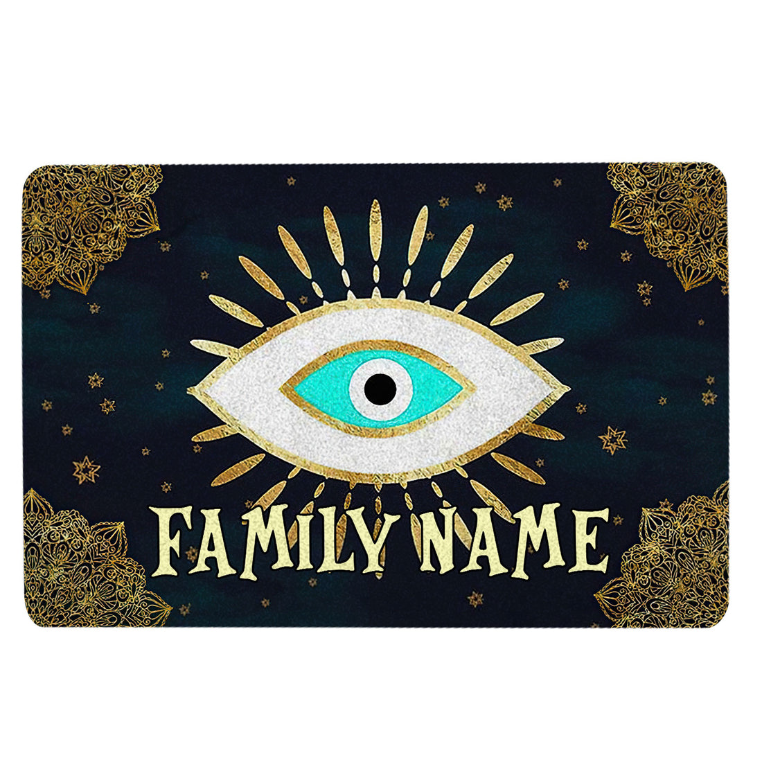 Ohaprints-Doormat-Outdoor-Indoor-Greek-Mataki-Evil-Turkish-Eye-Mandala-Custom-Personalized-Name-Rubber-Door-Mat-1569-18'' x 30''