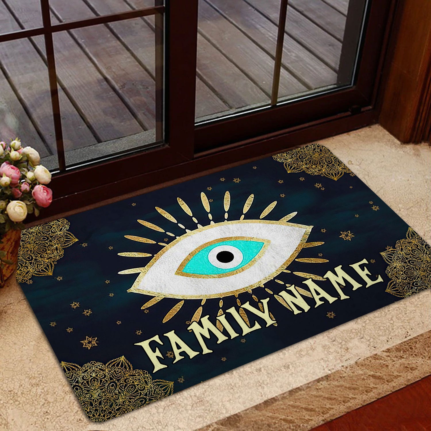 Ohaprints-Doormat-Outdoor-Indoor-Greek-Mataki-Evil-Turkish-Eye-Mandala-Custom-Personalized-Name-Rubber-Door-Mat-1569-