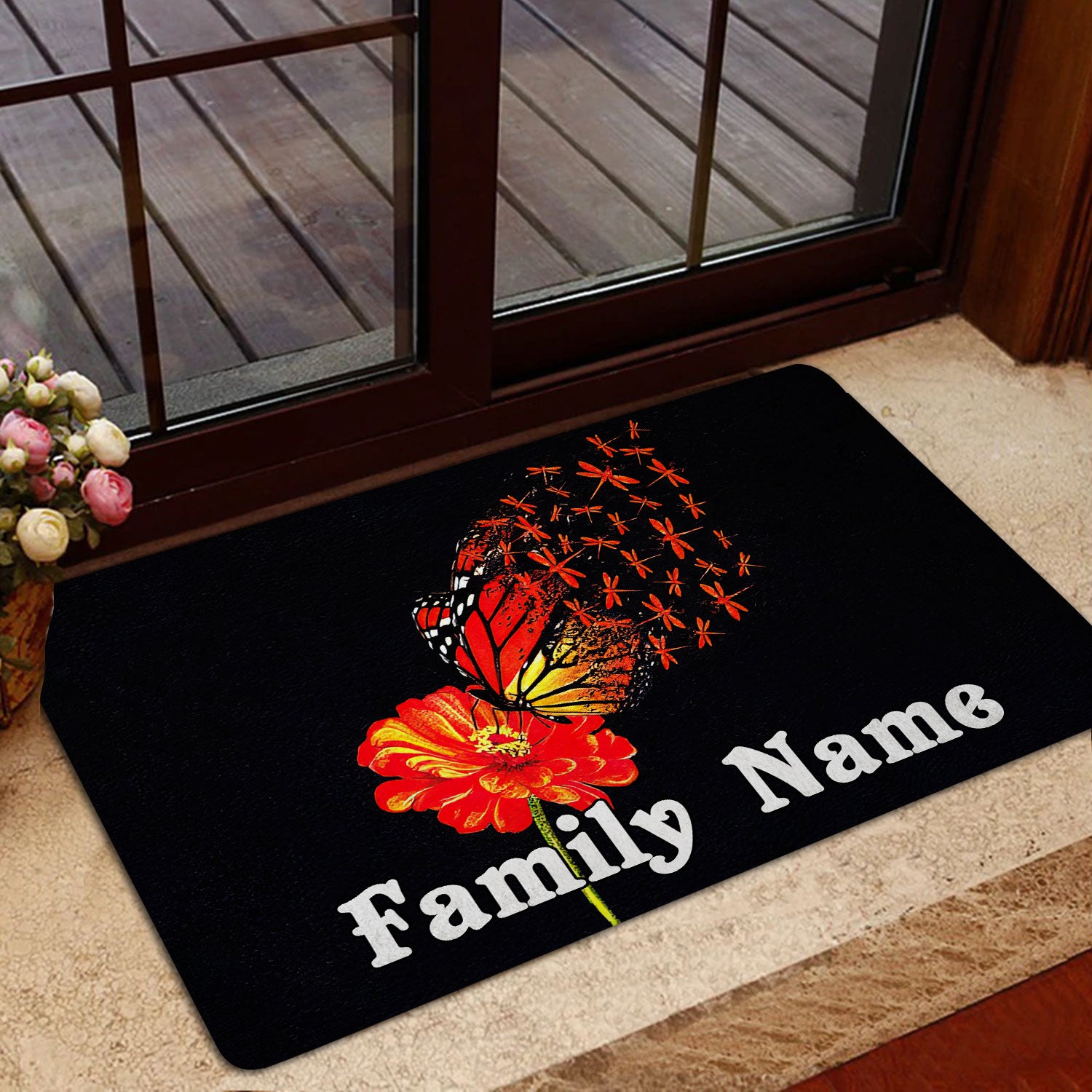 Ohaprints-Doormat-Outdoor-Indoor-Dragonfly-Flower-Housewarming-Gift-Custom-Personalized-Name-Rubber-Door-Mat-1573-