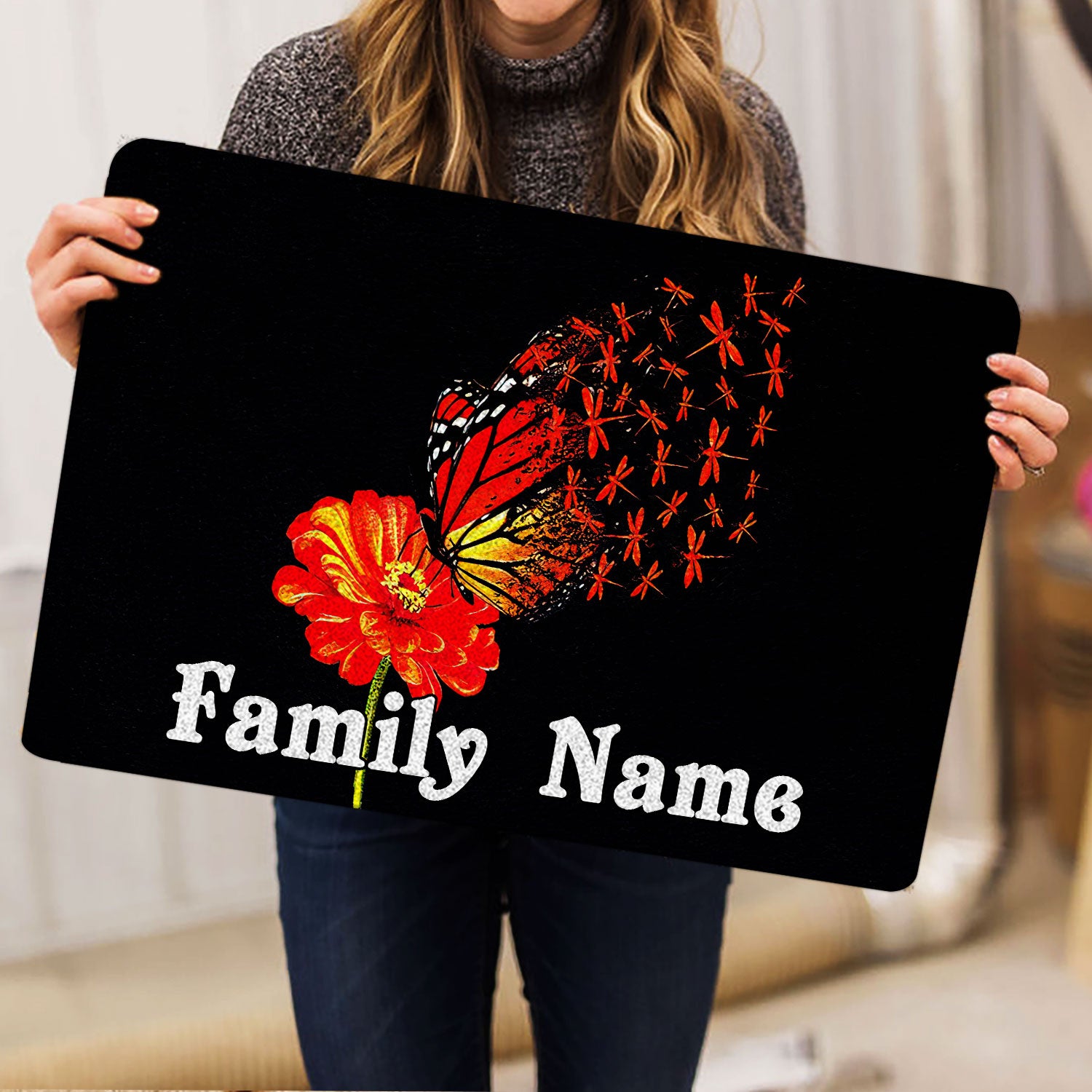 Ohaprints-Doormat-Outdoor-Indoor-Dragonfly-Flower-Housewarming-Gift-Custom-Personalized-Name-Rubber-Door-Mat-1573-