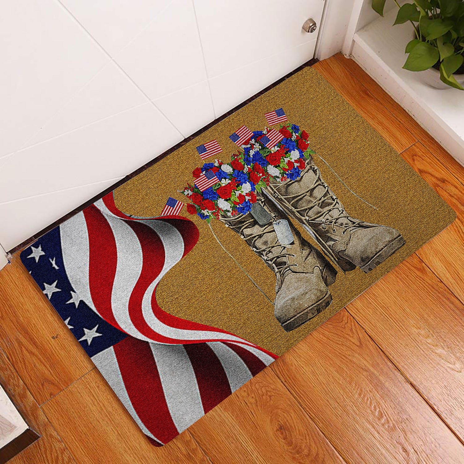 Ohaprints-Doormat-Outdoor-Indoor-Veteran-Soldier-Boots-Flower-Gift-Military-Army-American-Us-Rubber-Door-Mat-1575-