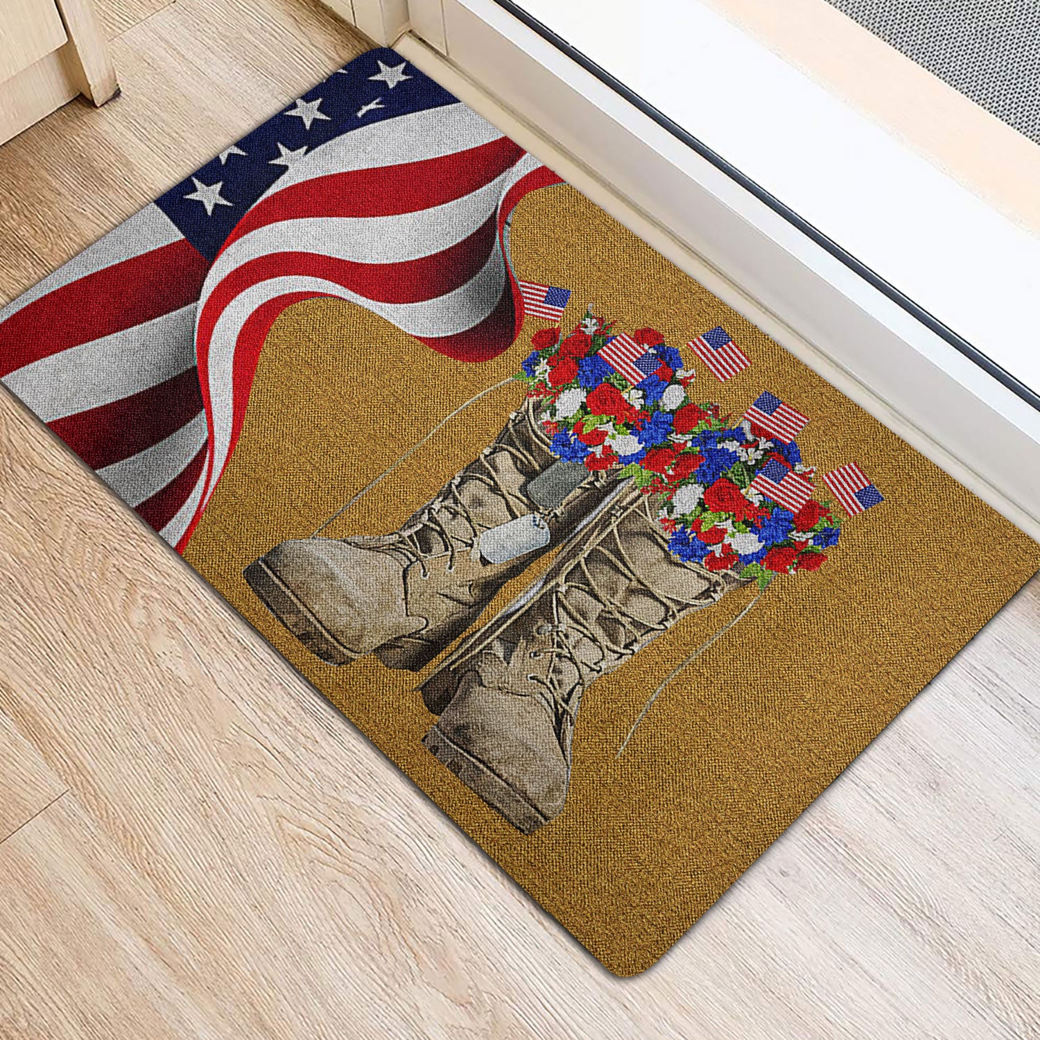 Ohaprints-Doormat-Outdoor-Indoor-Veteran-Soldier-Boots-Flower-Gift-Military-Army-American-Us-Rubber-Door-Mat-1575-