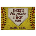 Ohaprints-Doormat-Outdoor-Indoor-Softball-There'S-No-Plate-Like-Home-Custom-Personalized-Name-Rubber-Door-Mat-638-18'' x 30''