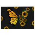 Ohaprints-Doormat-Outdoor-Indoor-Butterfly-Yellow-Sunflower-Butterflies-Flower-Floral-Black-Rubber-Door-Mat-640-18'' x 30''