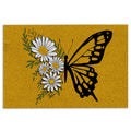 Ohaprints-Doormat-Outdoor-Indoor-Butterfly-White-Daisy-Butterflies-Flower-Floral-Light-Brown-Rubber-Door-Mat-641-18'' x 30''