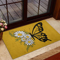 Ohaprints-Doormat-Outdoor-Indoor-Butterfly-White-Daisy-Butterflies-Flower-Floral-Light-Brown-Rubber-Door-Mat-641-