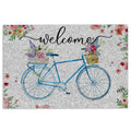 Ohaprints-Doormat-Outdoor-Indoor-Welcome-Blue-Bike-Bicycle-With-Flowers-Floral-Grey-Rubber-Door-Mat-682-18'' x 30''