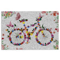 Ohaprints-Doormat-Outdoor-Indoor-Welcome-Bike-Bicycle-With-Spring-Flowers-Floral-Grey-Rubber-Door-Mat-686-18'' x 30''